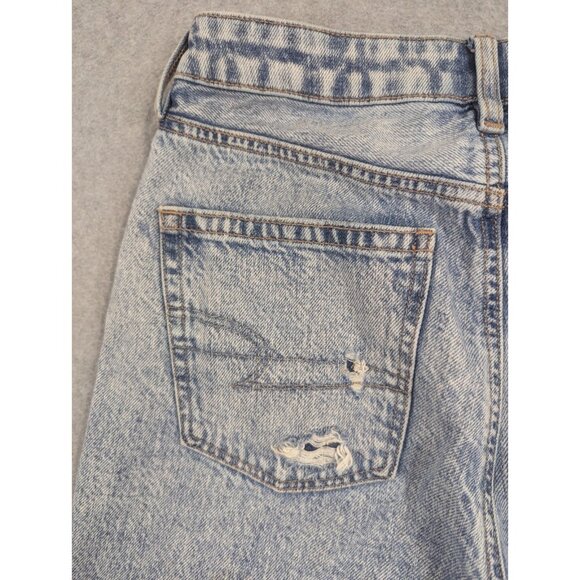 American Eagle Jeans Womens Size 6 Blue Mom Straight Distressed Whiskers Casual - Picture 11 of 16